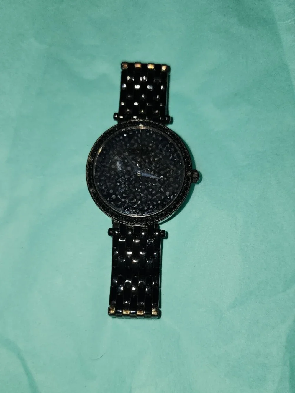 Caravelle New York Women's Black Crystal Dial Bracelet Watch